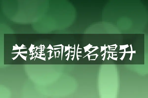 关键词排名提升