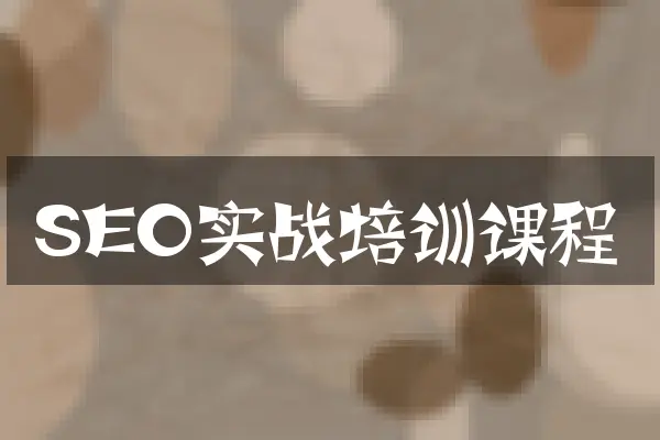 SEO实战培训课程